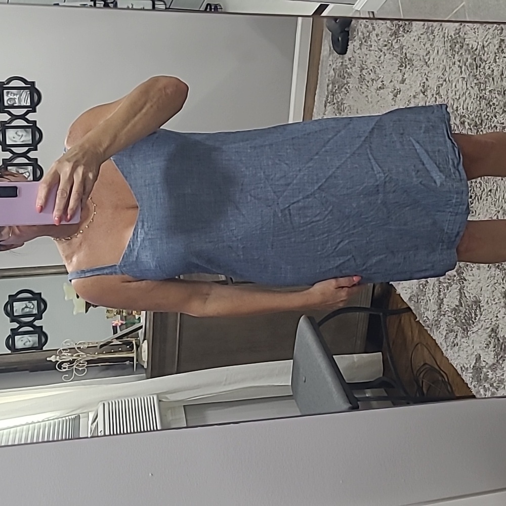 Chambray sleeveless dress